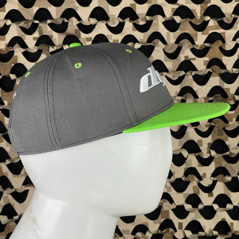 NEW Dye LRG Logo Snap Back Hat - Grey/Lime
