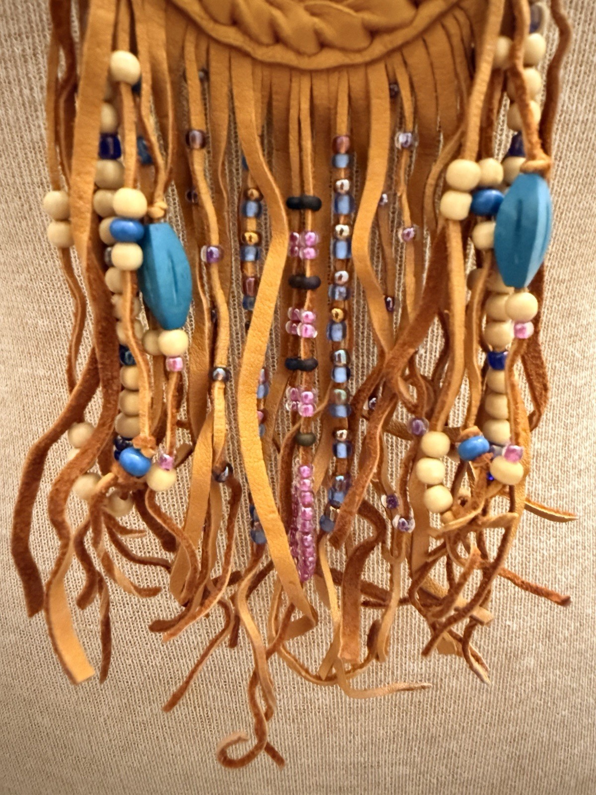 Native American Beaded Deerskin Fringed Medicine Bag