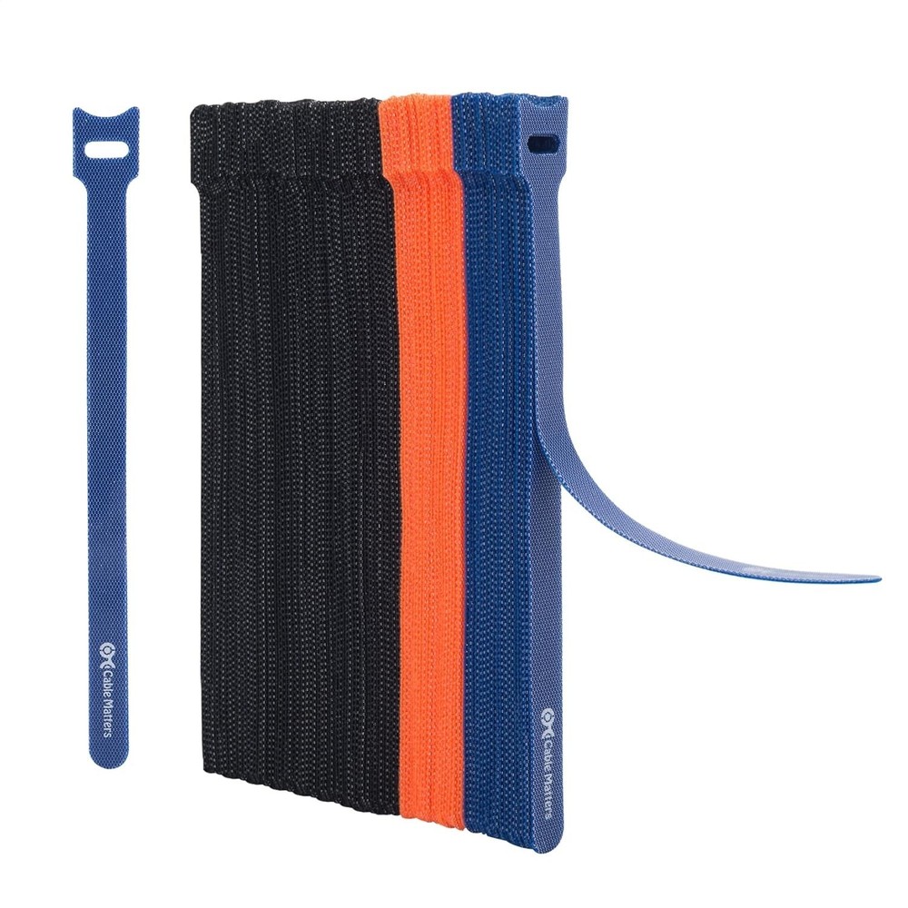 Cable Matters 100-Pack 8-inch Hook-and-Loop Reusable Wire Ties/Cable Ties wit...