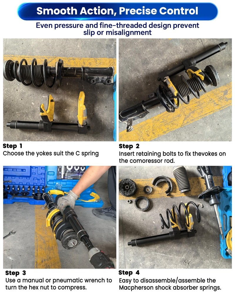 ATPEAM Macpherson Strut Spring Compressor Kit Universal Interchangeable Fork...