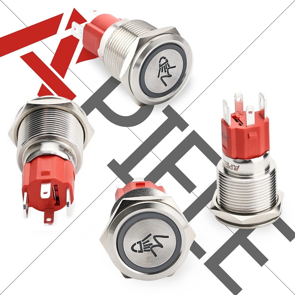 Rock Lights Switch ON Off Rocker Toggle Push Button Switch SPST Stainless Ste...