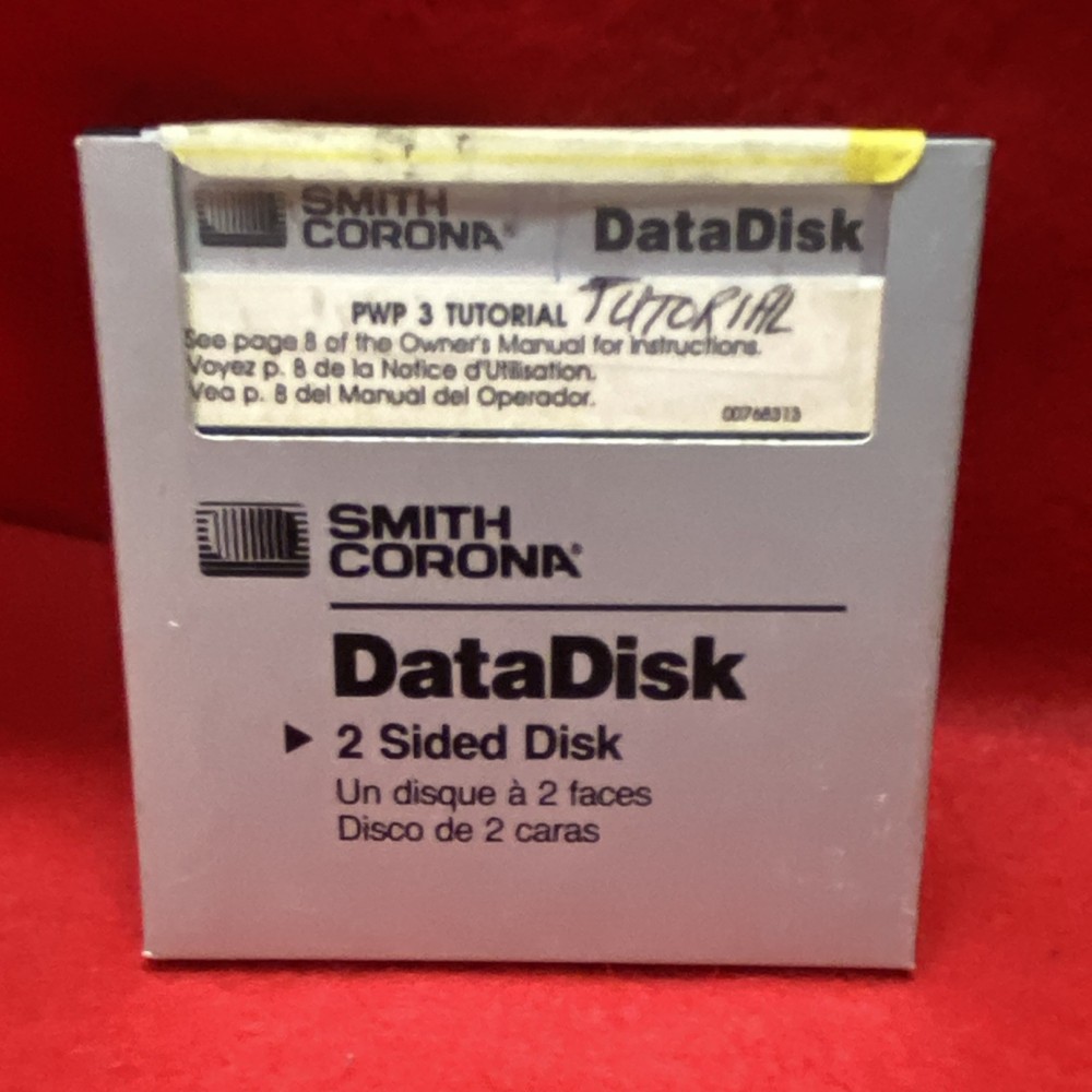 Smith Corona DataDisk 2 Sided Disk PWP 3 Tutorial S61838 Floppy Disk