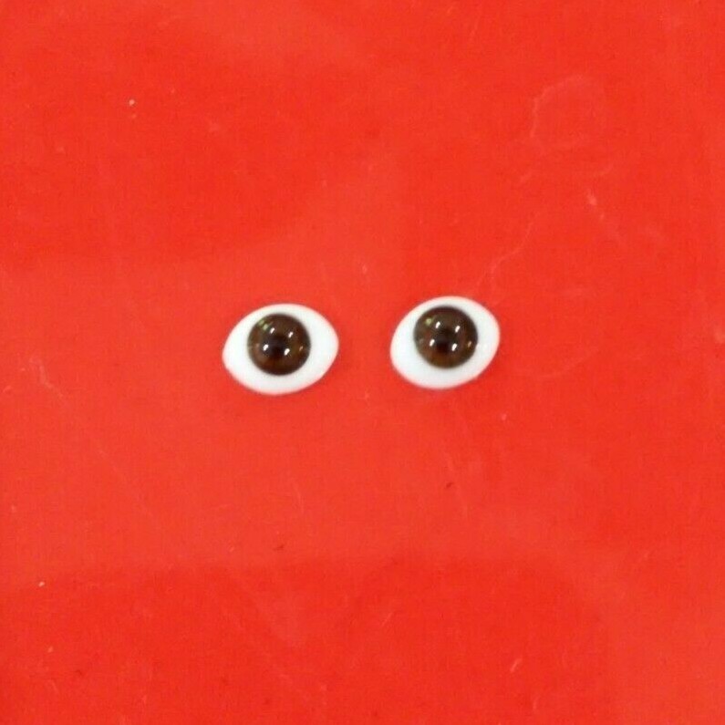 DOLL EYES - GLASS FLAT OVAL - 8MM - BROWN