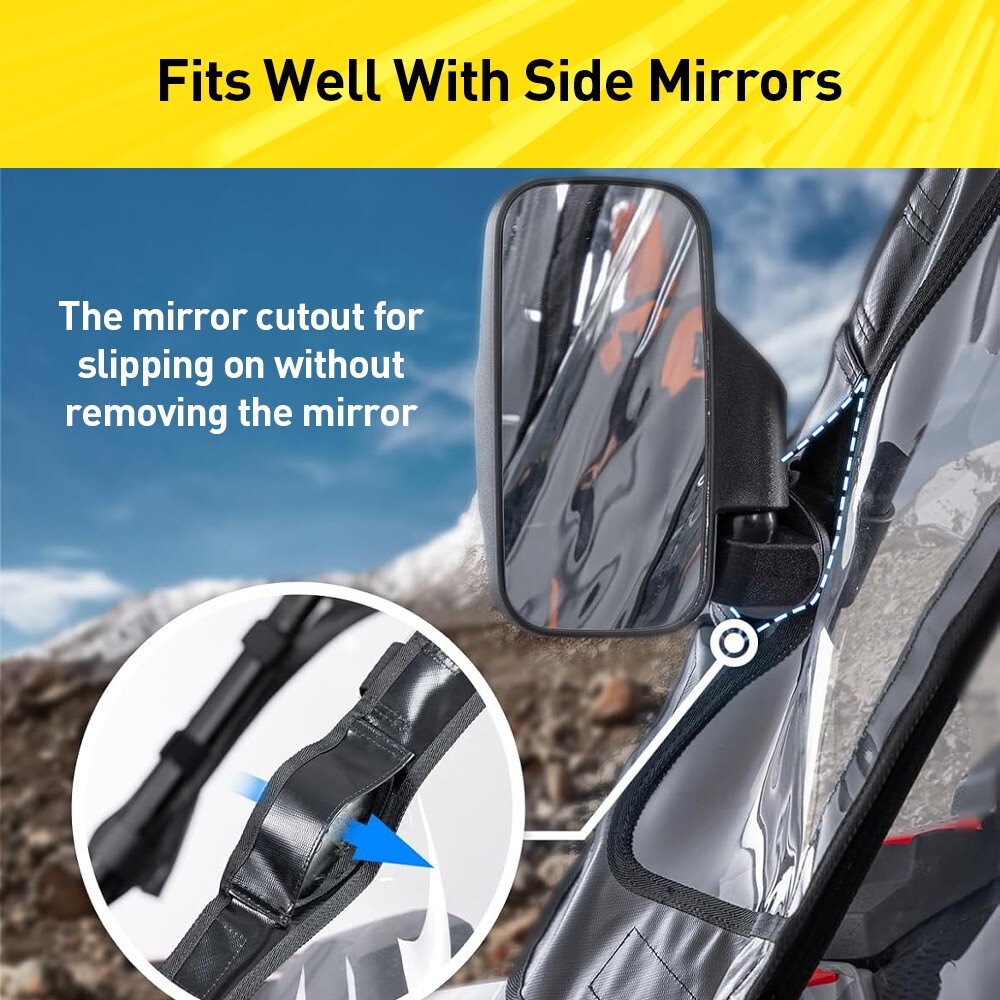 UTV Soft Upper Door Cab Enclosure Set for 2014-2023 Polaris RZR XP 1000 / Turbo