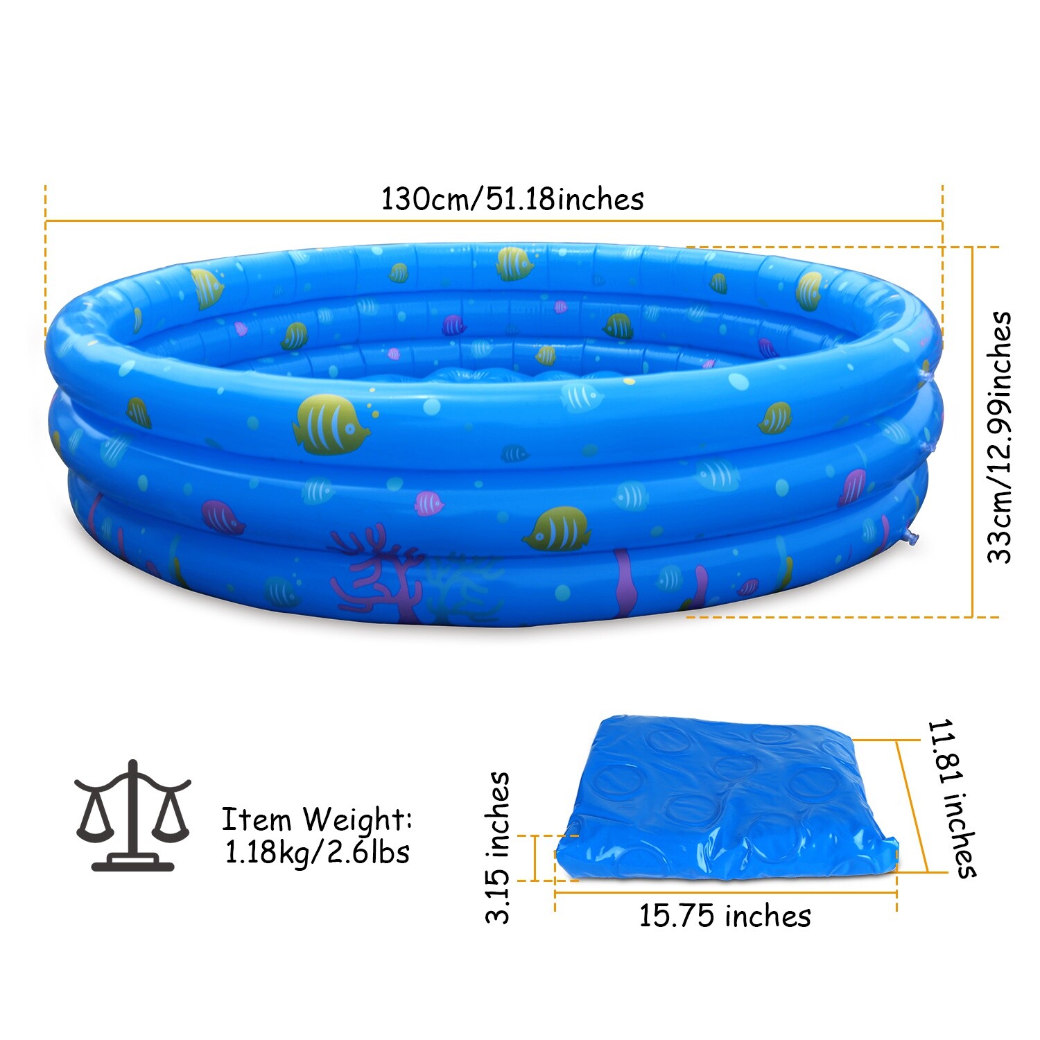 Kids Inflatable Swimming Pool Blow Up Children Family Yard Play Center Pool