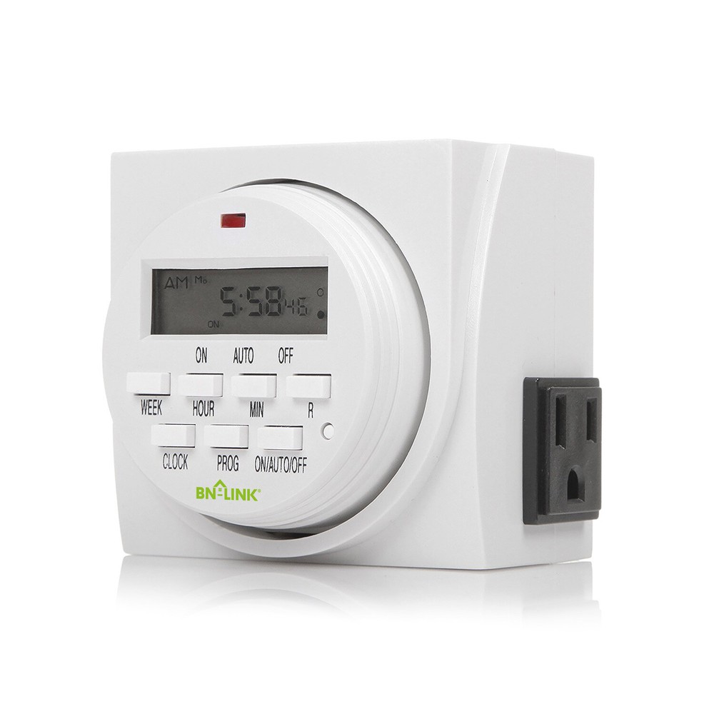 BN-LINK 7 Day Heavy Duty Digital Programmable Timer Switch - Dual Outlet 2 Pack