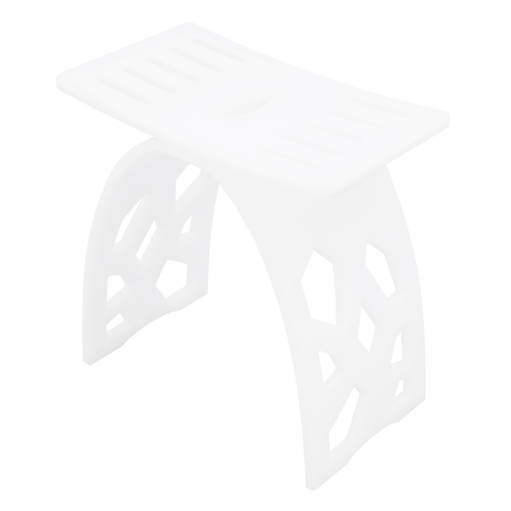 Acrylic Shower Stool Bathroom Bench, Bath Stool with Water Leaking Channel