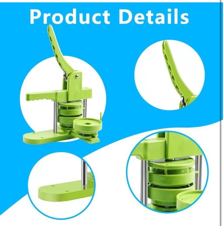 DCBadge DC-109 58mm Green Badge Making Machine Kit Button Opened Box