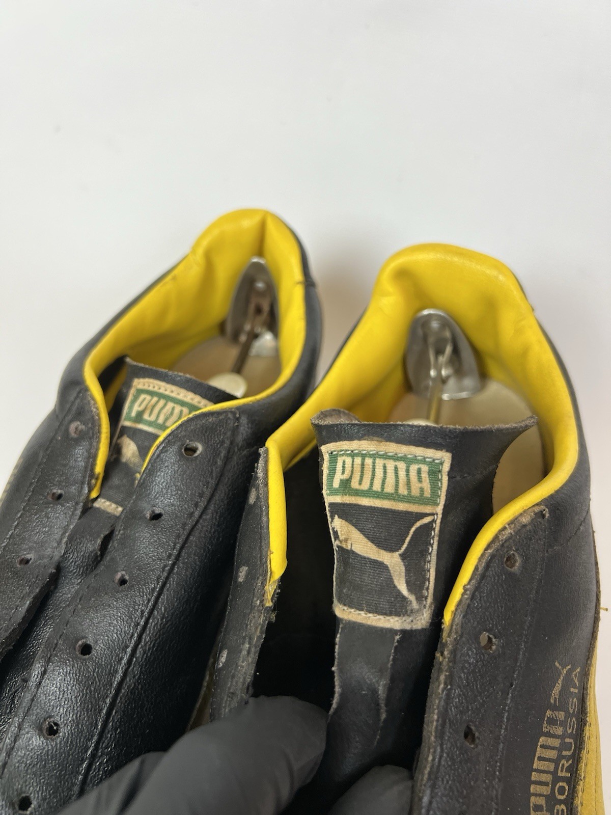 Vintage PUMA BORUSSIA Soccer Futbol Cleats Black Yellow