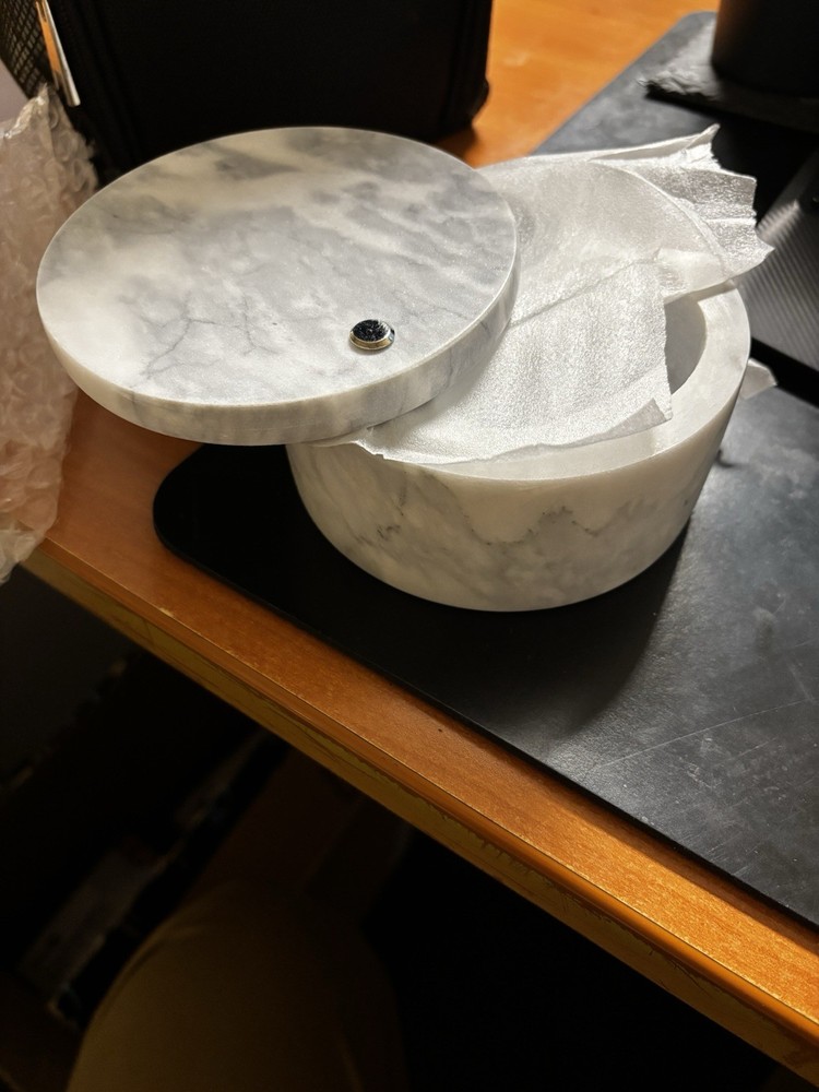 2 Compartment Marble Salt Cellar