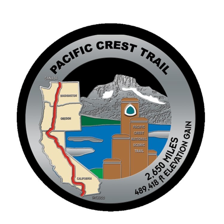PACIFIC CREST TRAIL WALKING STICK MEDALLION