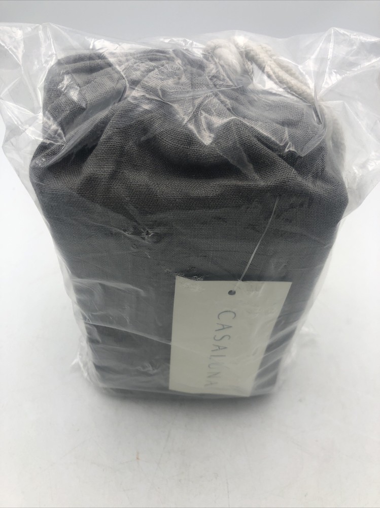 Casaluna King 100% Washed Hemp Solid Pillowcase Set Gray