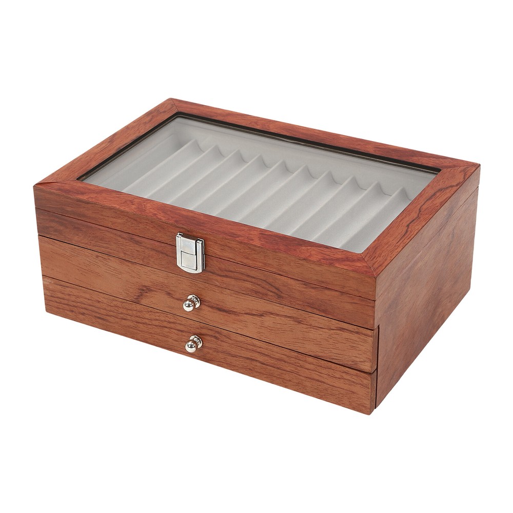 Log Color Pen Display Case 34 Slots Pen Display Case Holder Rectangular Retro US