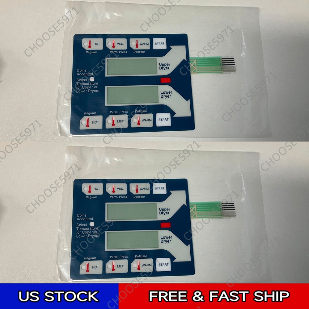 2 Pack 9801-059-002 Blue Membrane Touch Pad For Old Style Dexter Dryer