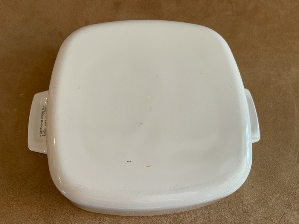 Corning Ware Solid White 1 Qt Casserole Baking Dish A-1-B Pyrex Lid vintage