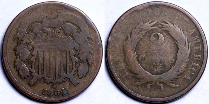 1864 Two Cent Piece
