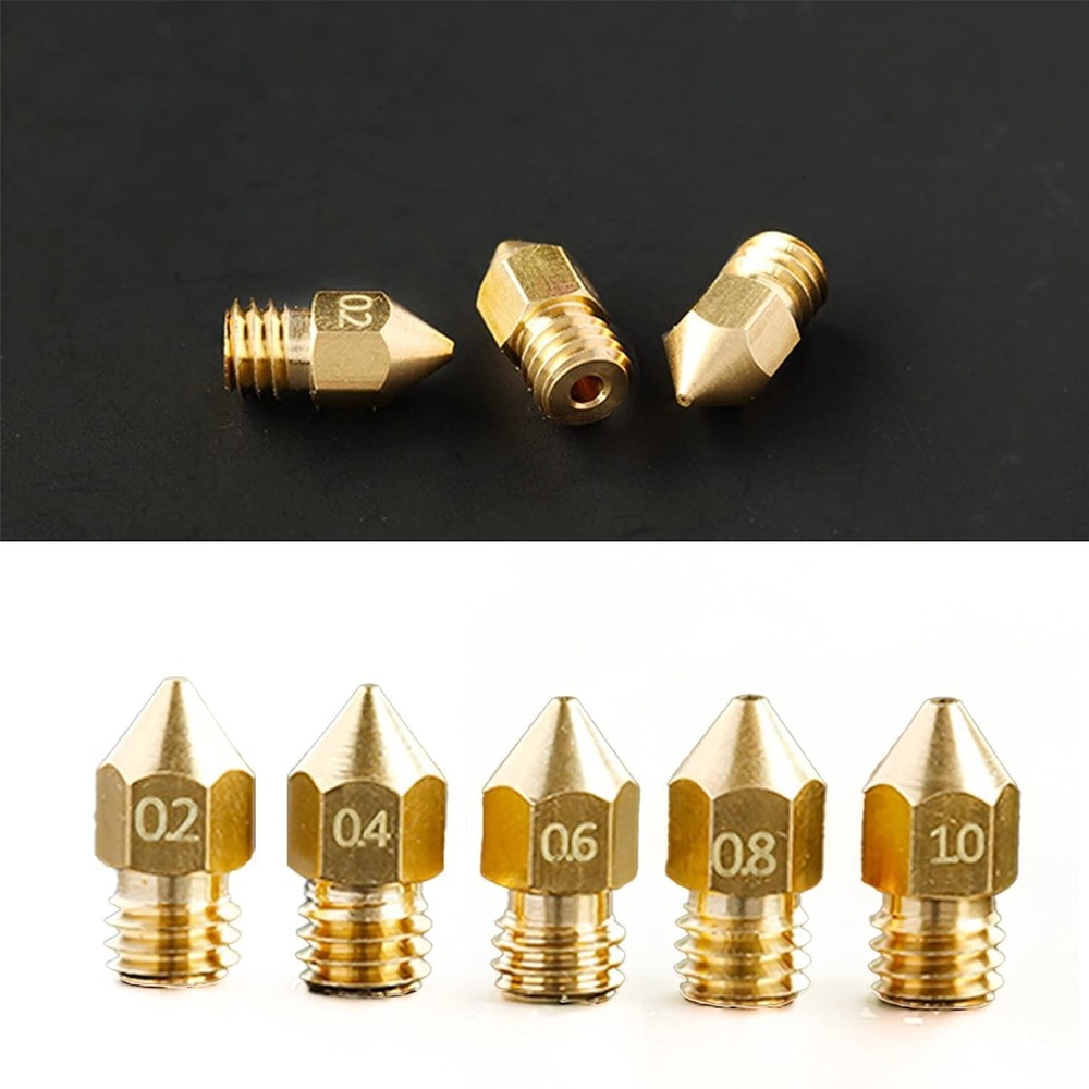 Complete 24-Piece MK8 Brass 3D Printer Nozzle Set - Easy Identification & Tools