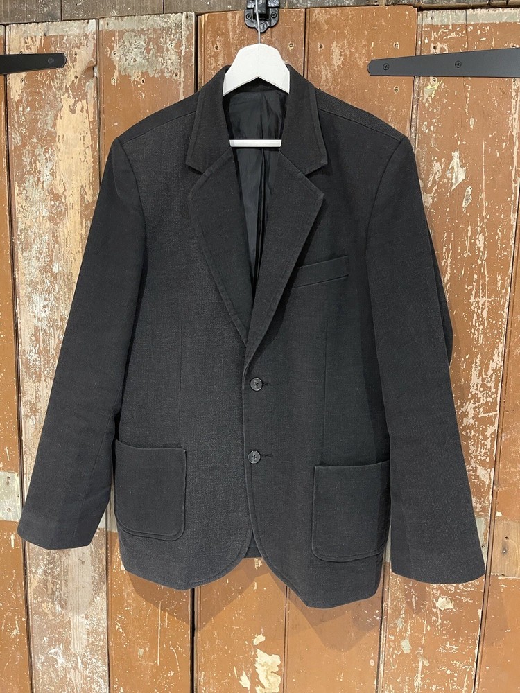 Black Suit Jacket Blazer Men's Shoulder Pads Lined Pockets