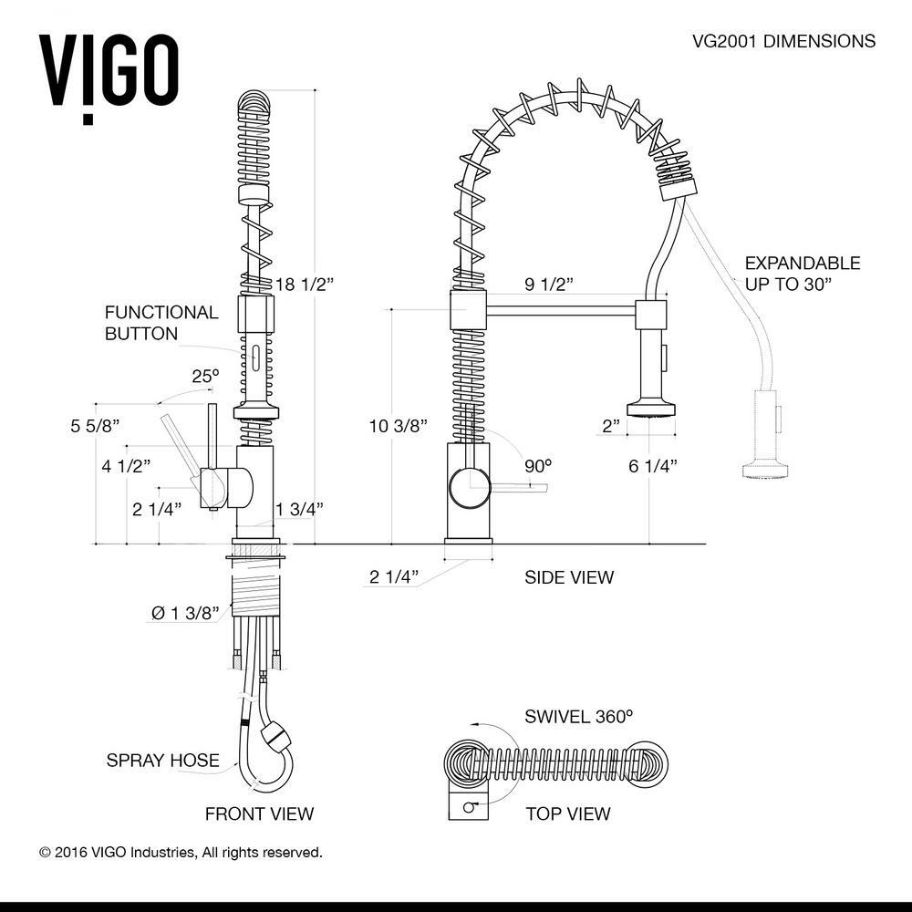 VIGO Edison Single-Handle Pull-Down Sprayer Kitchen Faucet in Stainless Steel