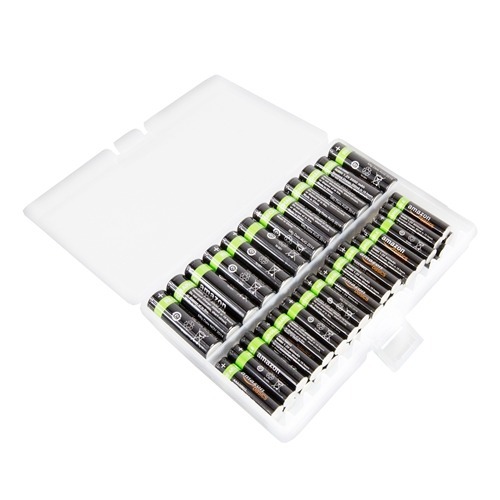 Clear AA/AAA Plastic Battery Storage Case/Organizer/Holder Holds 46 AA batteries