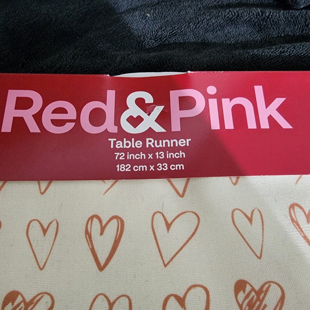 Valentine's Day Hearts Theme Table Runner 72"x13"
