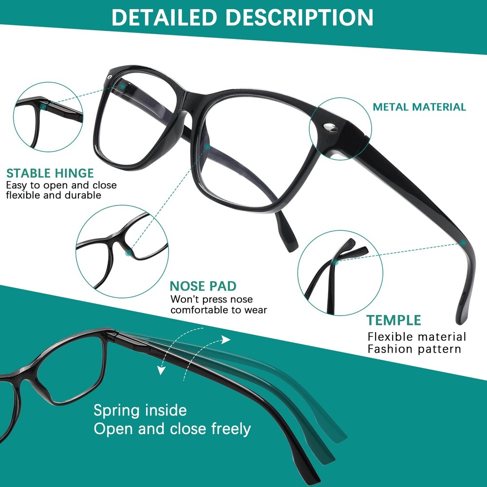 VIDEBLA 3 Pack Progressive Multifocus Reading Glasses One Size, 3 Mix Color