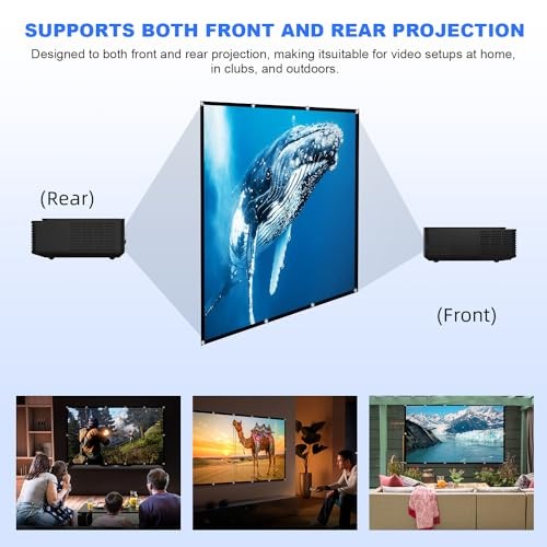 Projector Screen, 84 inch Foldable Portable Rear Front Projector 84INCH -16:9