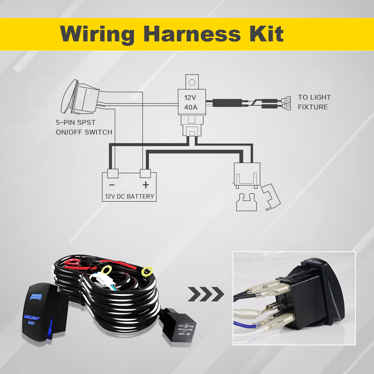 For JEEP Wrangler JK 07-18 Front Upper Roof 52" LED Light Bar Combo+4" Pods Kit