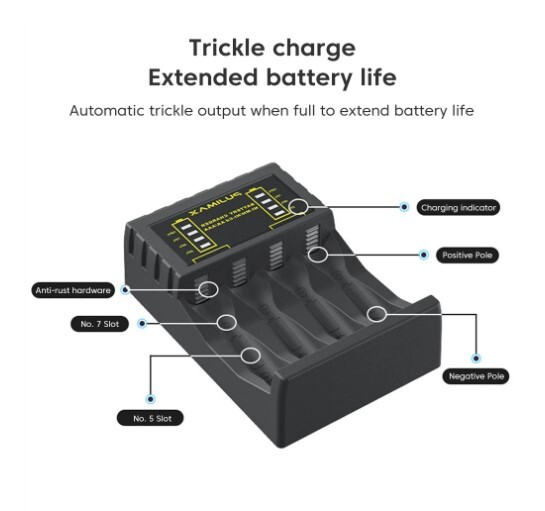 Intelligent Battery Charger 4 Slot For AA AAA NI-CD NI-MH Rechargeable Batteries