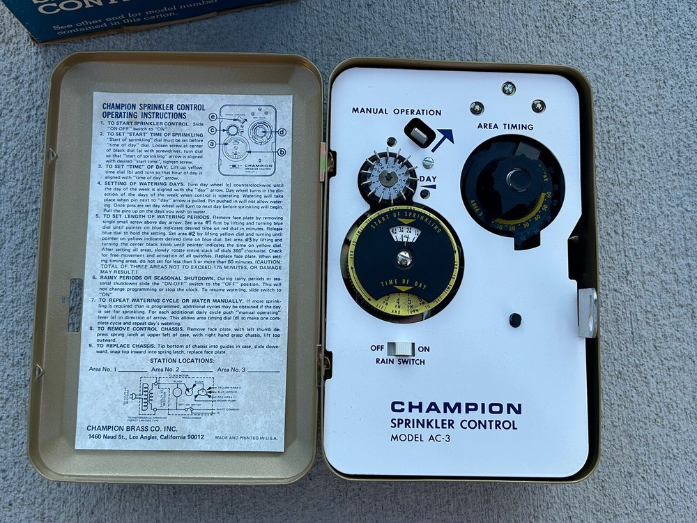 Champion Sprinkler Controller Model AC-3 Never Been Wired-Come As Shown