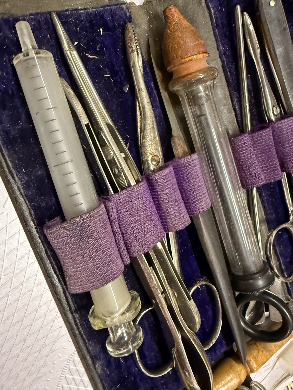 19c.medical Surgeon Surgical Case Set Lancets Instruments Ebony Bistoury,scalpel