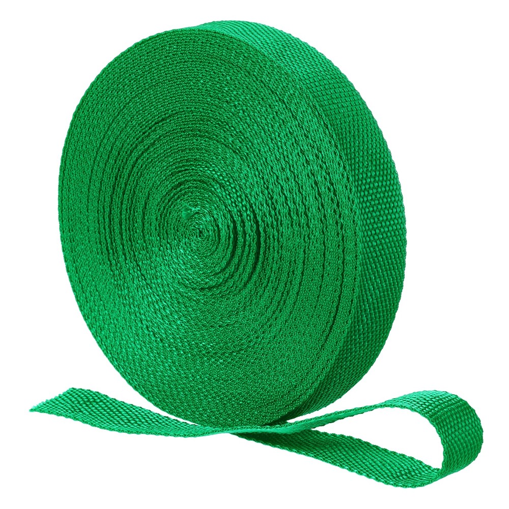 Nylon Webbing Strap, 22 Yards x 1" Polypropylene Flat Webbing Strap (Green)