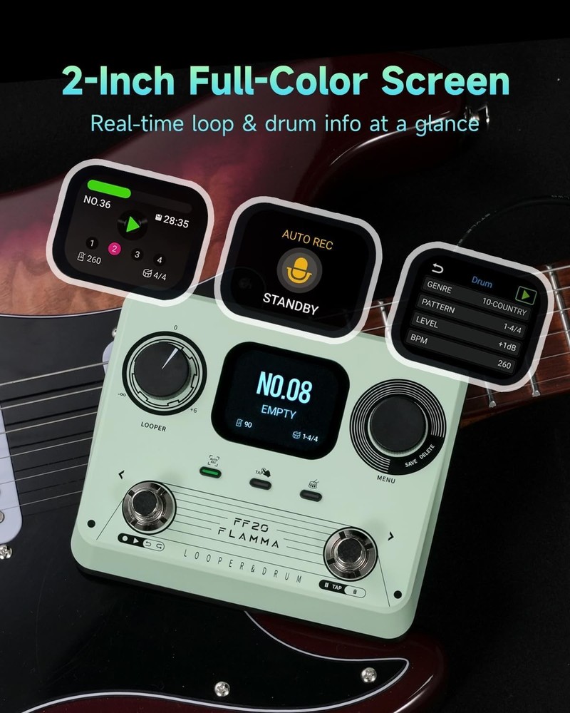 Multi-Function Looper Pedal with Drum Machine 300Min 220Grooves USB