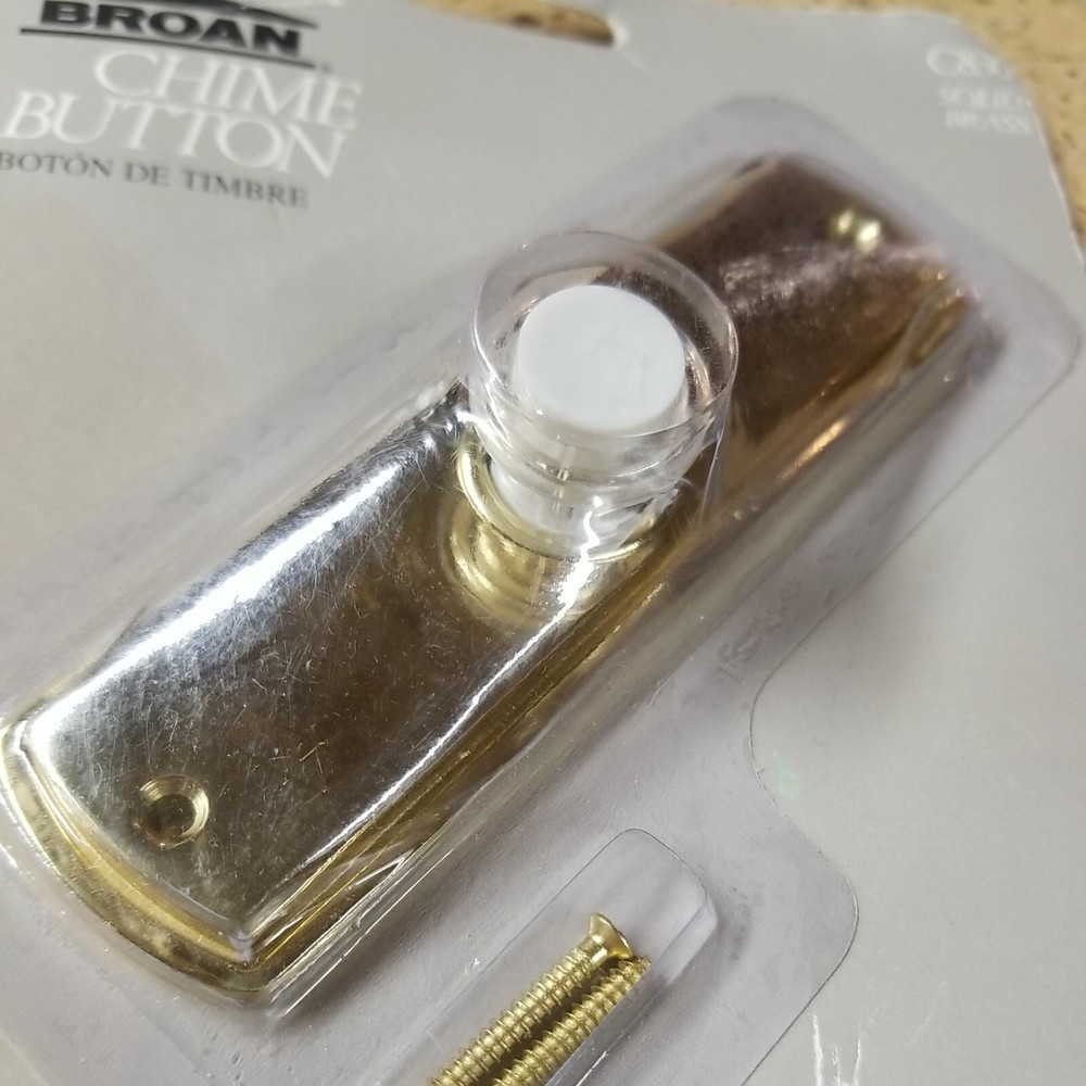 BROAN RC830 SOLID BRASS CHIME BUTTON RECESSED MOUNT-LIGHTED