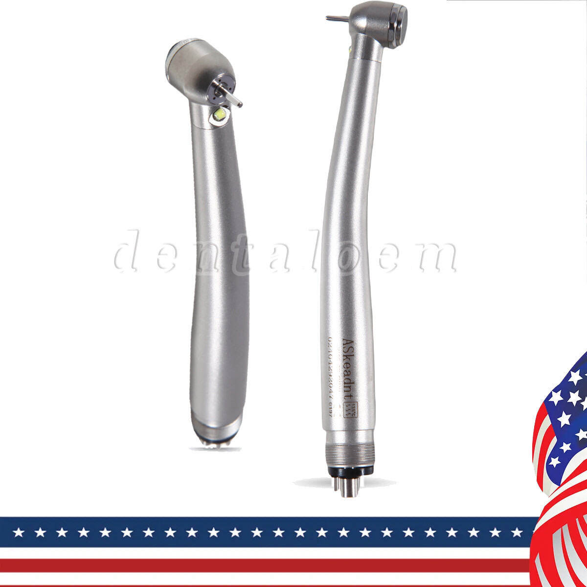 Pieza de mano alta velocidad de fibra óptica LED dental estilo NSK 4 agujeros