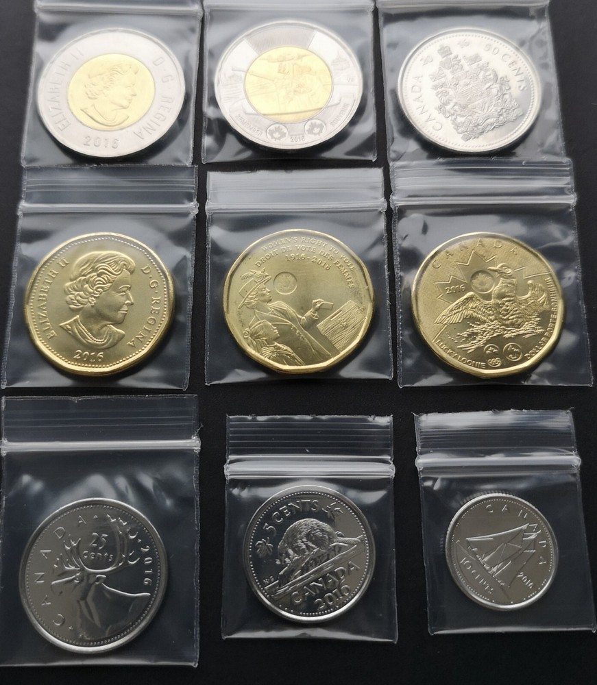 *** CANADA  2016  COMPLETE  UNCIRCULATED  COINS  SET ***