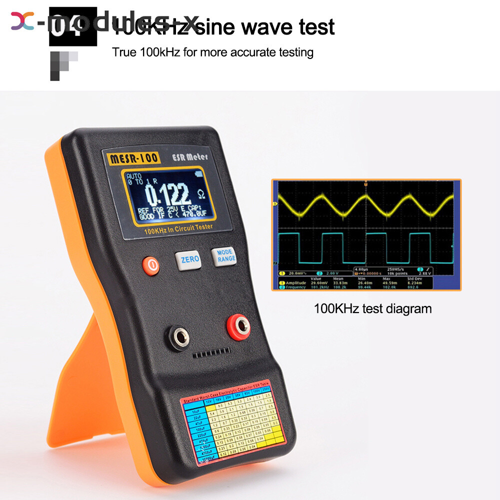 MESR-100 ESR Capacitance Ohm Meter Capacitance Internal Resistance Tester Tool