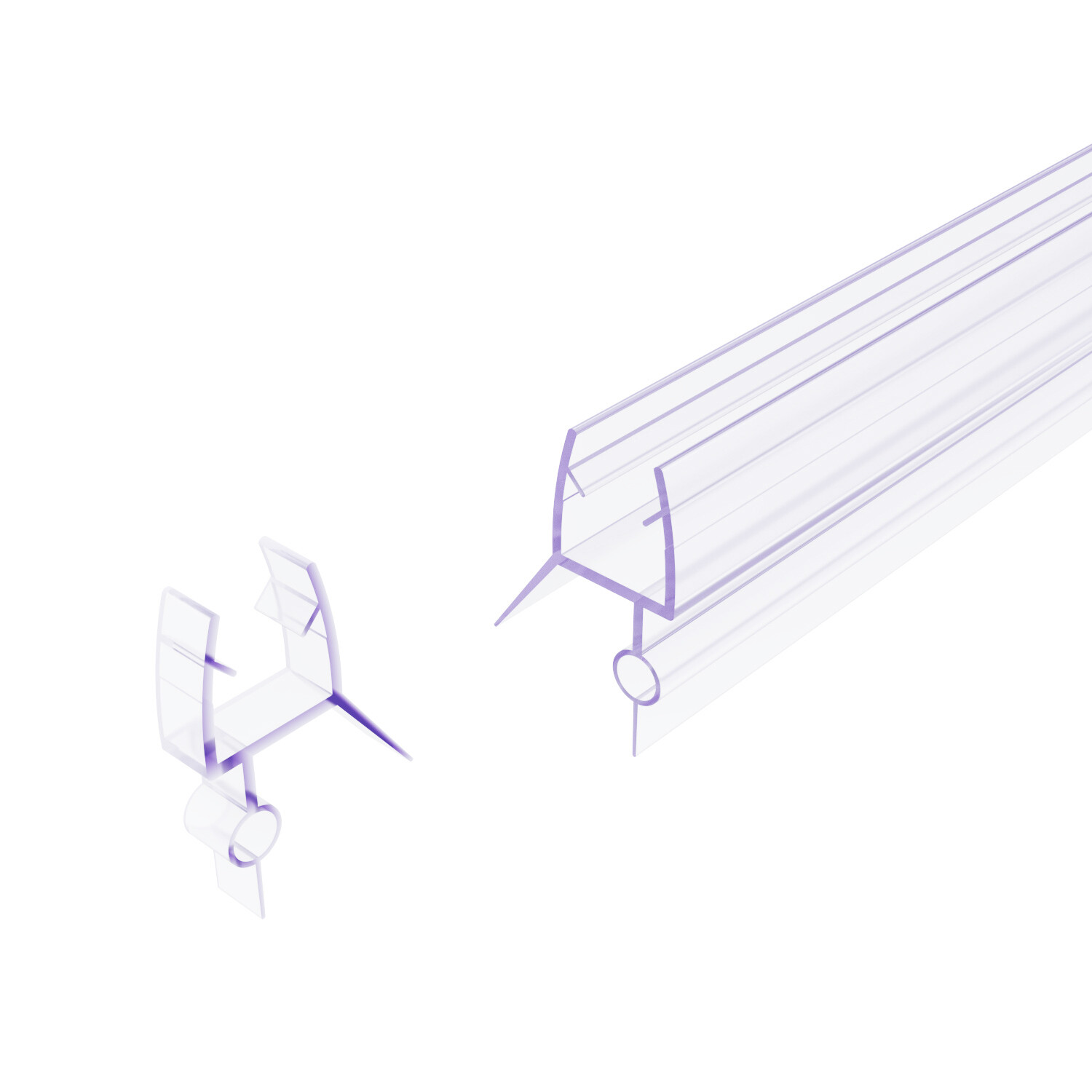 2 Pack 36" Glass Door Seal Strip Weatherproof Shower Door Sweep For 3/8" Glass