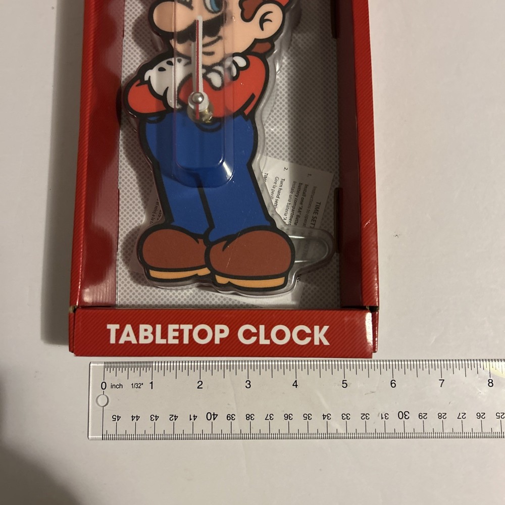 Retro Nintendo Super Mario Tabletop Clock Battery Powered
