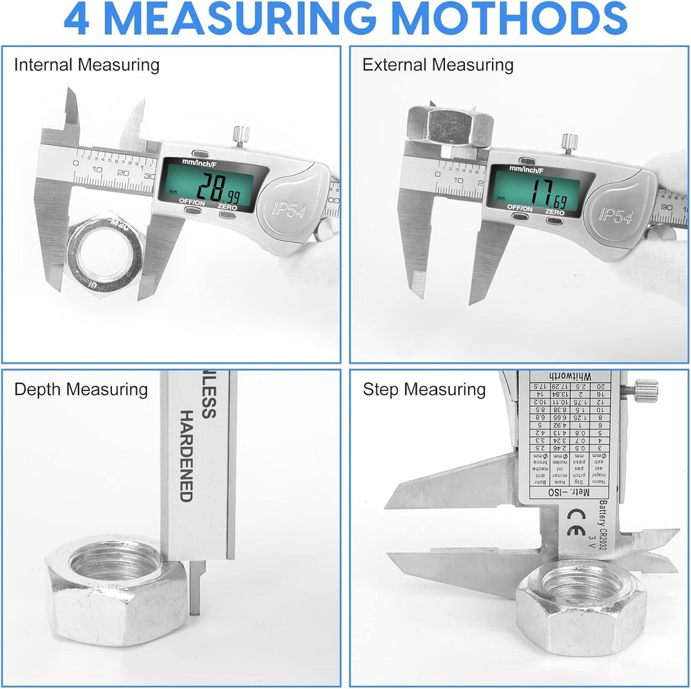 Industrial-Grade Digital Caliper, 3 Units Conversion-