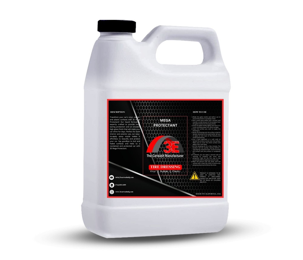 Mega Protectant Sprayable Tire Coating & Dressing Silicon-Based Formula Half Gal