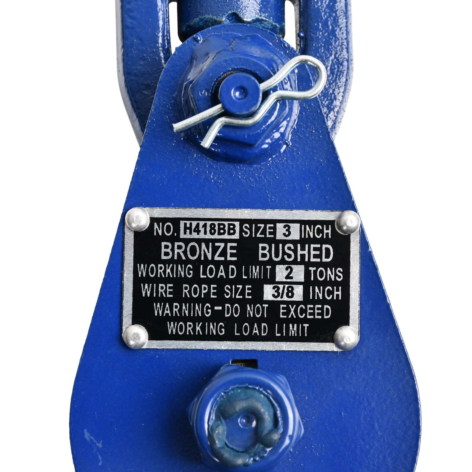 2 Ton Snatch Block with Swivel Hook Safety Latch 3" Sheave 3/8" Cable Wire Rope