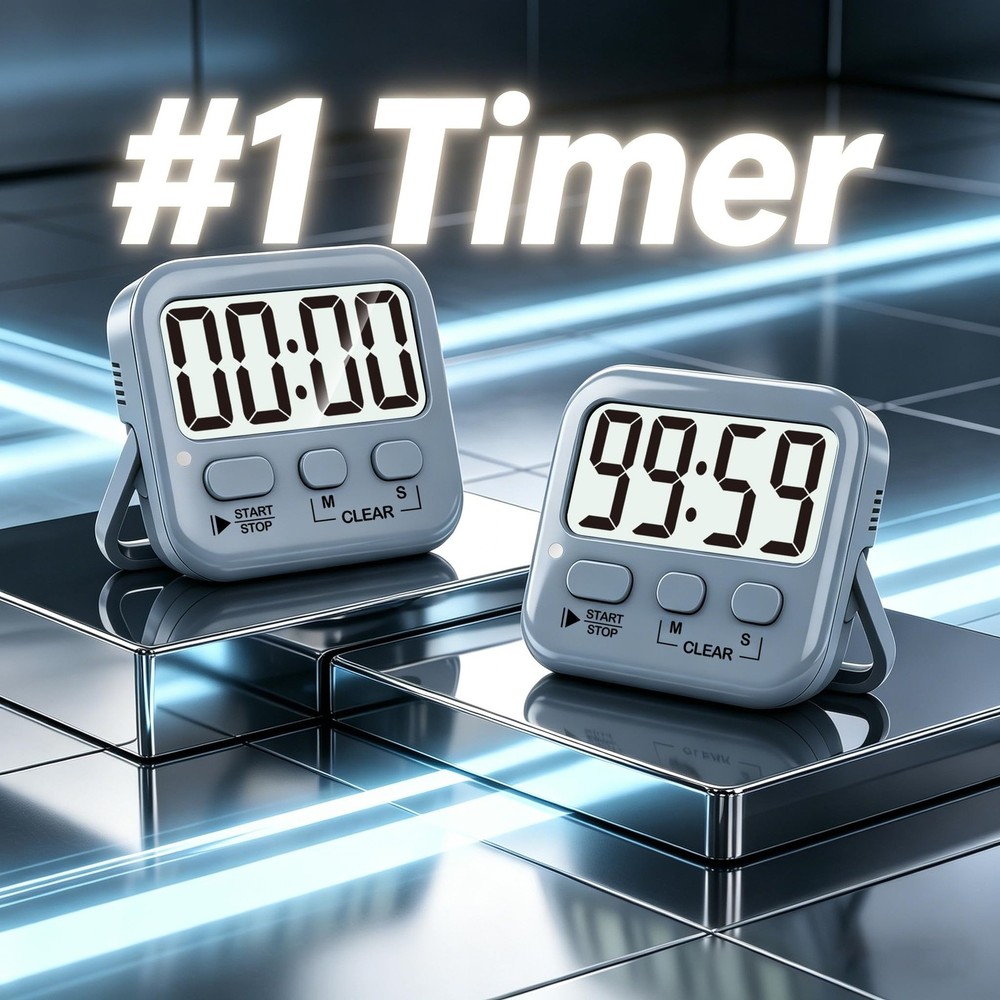 2 Pack Digital Timer for Kids, Magnetic Countdown Kitchen Timers for Cooking,...