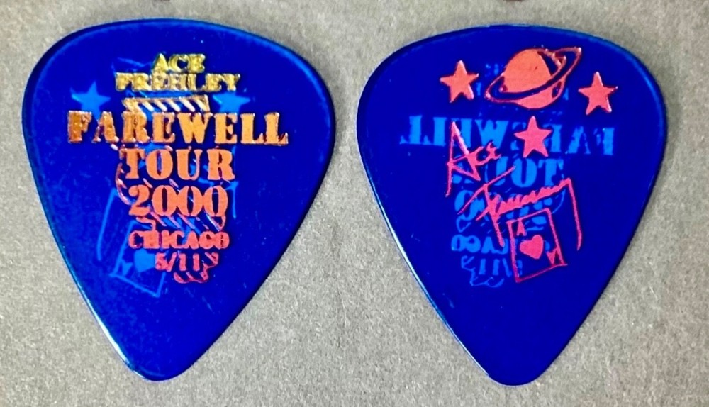 ⚡️Rarer KISS Ace Frehley Farewell st blue city guitar pick - Chicago 5/11/00!⚡️
