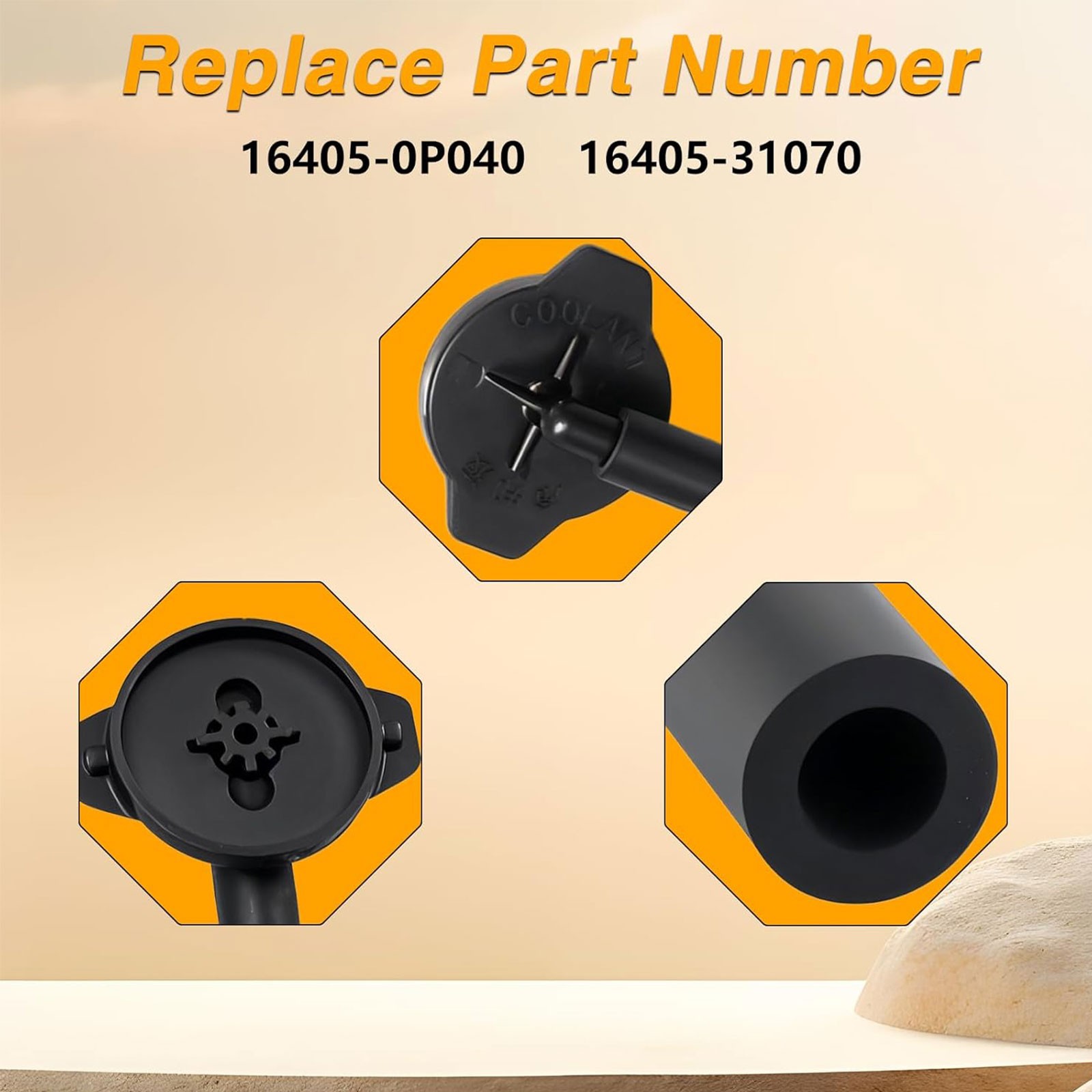 COOLANT OVERFLOW RESERVOIR COVER CAP 16405-0P040 FIT FOR TOYOTA SIENNA 2011-2020