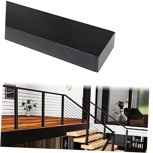 6'6" Black Cable Railing Handrail Rectangular Stainless Steel Handrail for