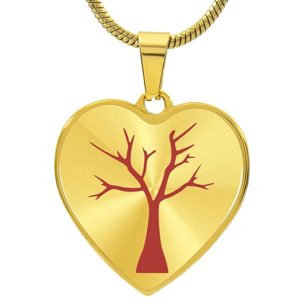 Graphic Heart Pendant + Necklace - Growing Tree