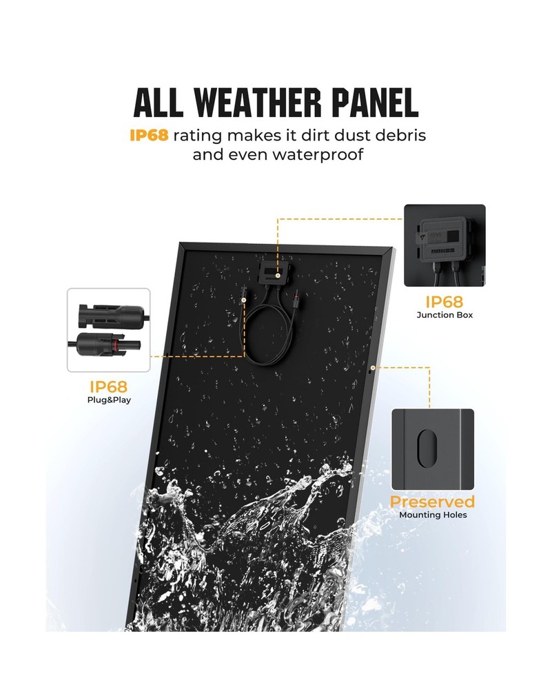 200 Watt Solar Panel 18BB, 25% High Efficiency, N-Type 12V 200W Solar Panel, ...