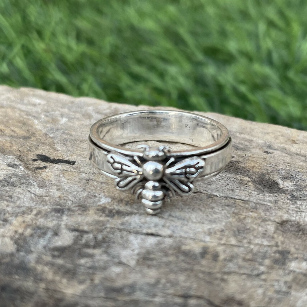 Bee Spinner Ring 925 Sterling Silver Ring Handmade Ring Handmade Ring Size All