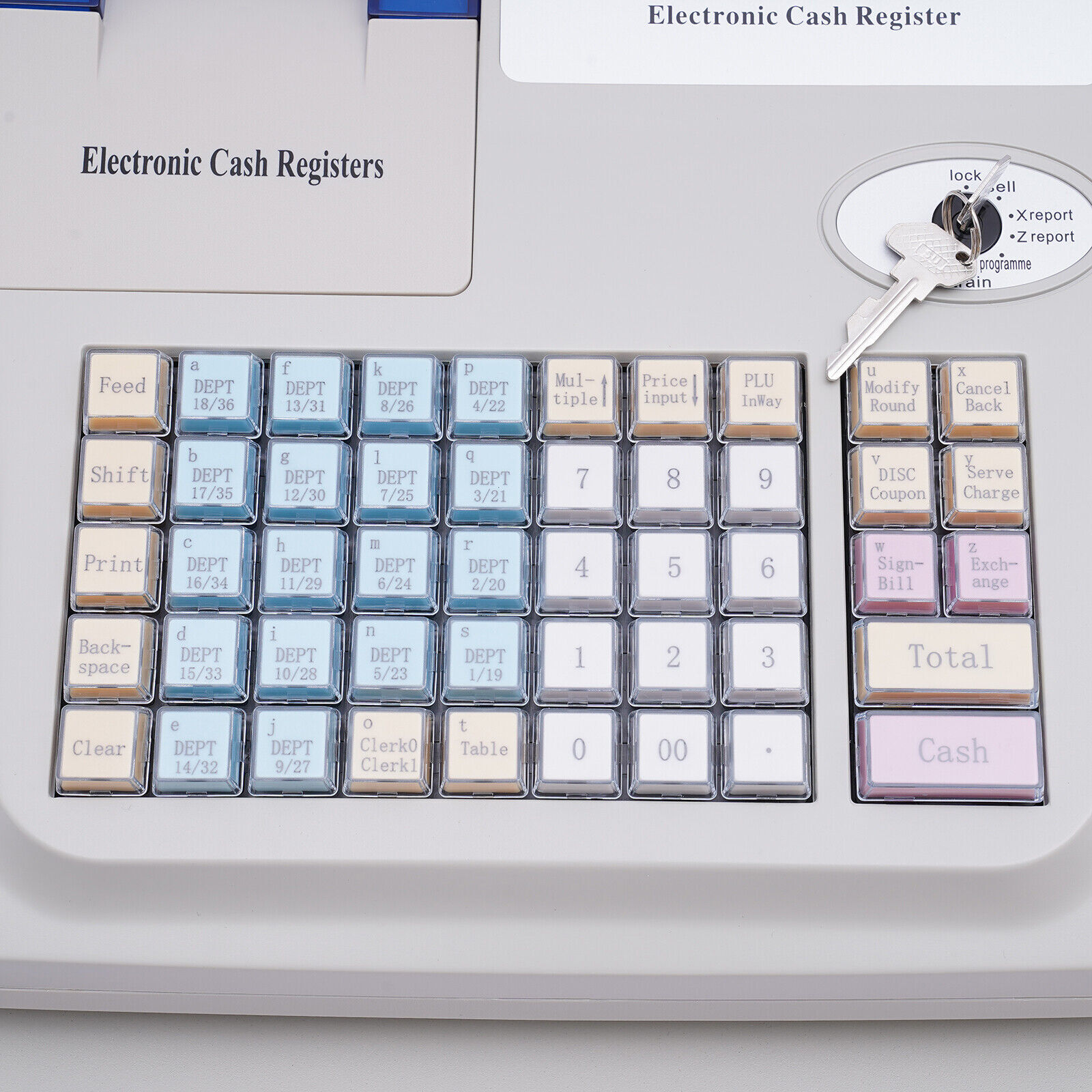 NEW Electronic Cash Register 48 Keys Cash Management System with Thermal Printer